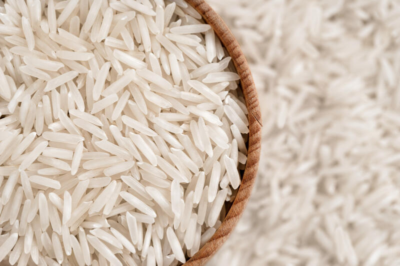 Basmati rice long rains close-up