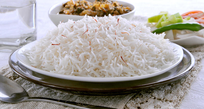 Cooked basmati rice ready to be eaten