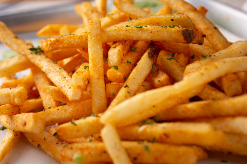 Macro shot of French fries