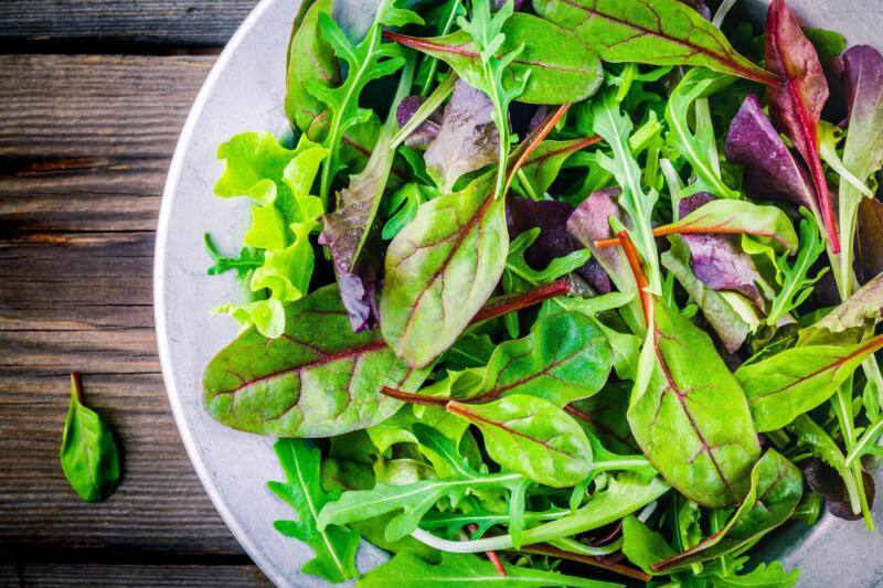 Fresh salad with mixed greens