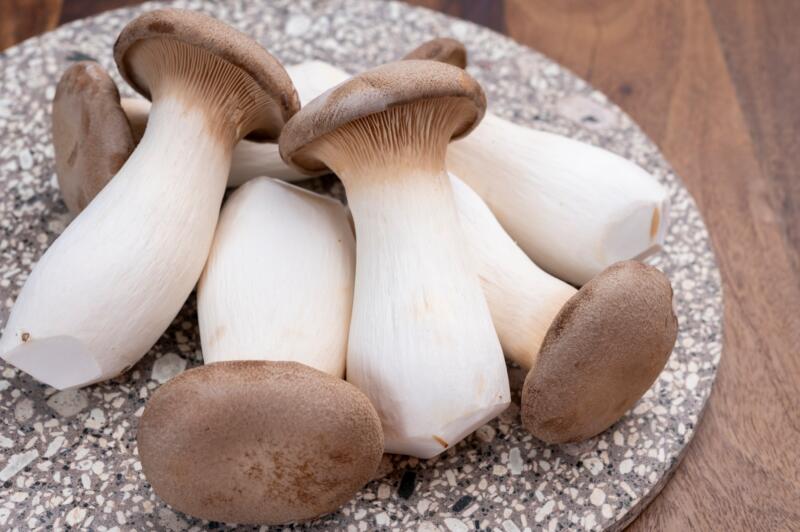 King oyster mushrooms on a plate