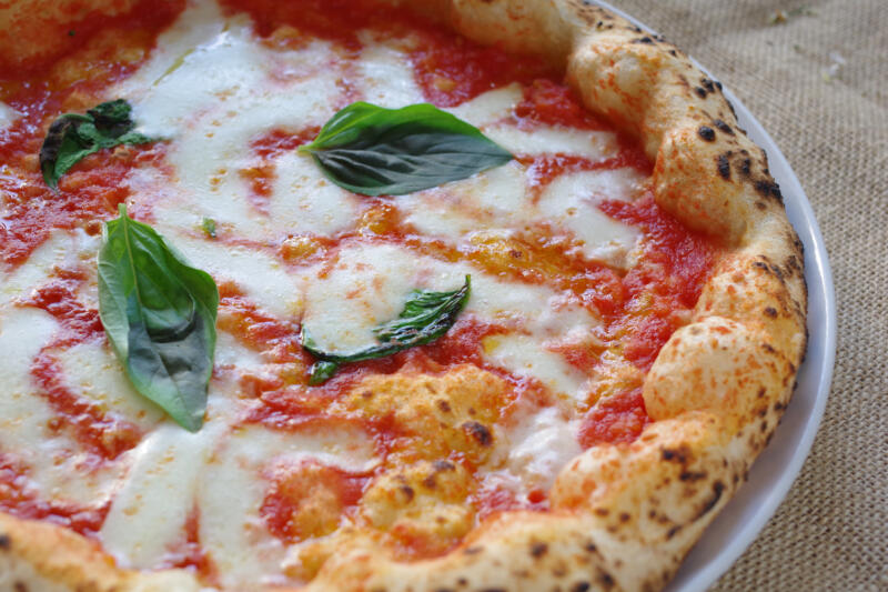 Margherita Neapolitan style on a plate