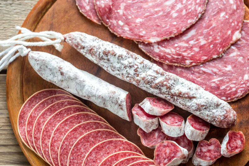 Different kinds of salami
