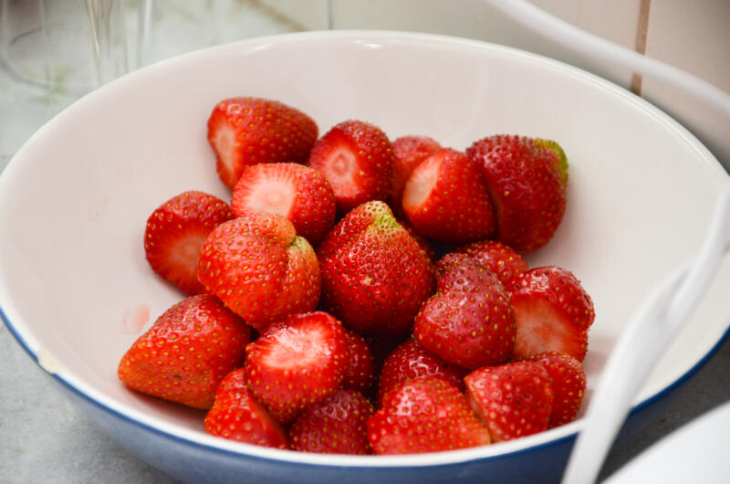Washed strawberries in a bowl ready to be consumed