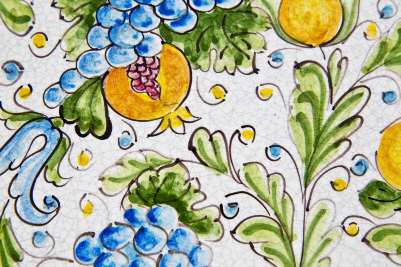 Close up of Sicilian ceramic from Caltagirone town