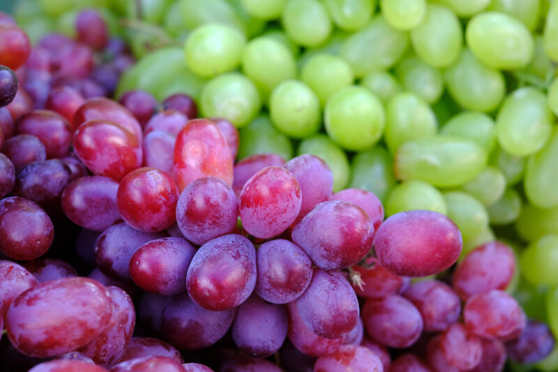 Two types of grape red and white