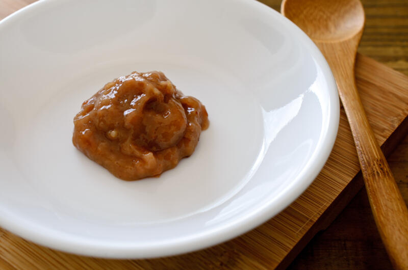 Pickled plum paste in a bowl