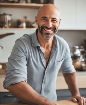 Salvo Russo in his kitchen