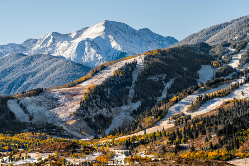 Aspen town in Colorado and mountains