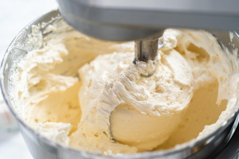 Making buttercream in a food processor