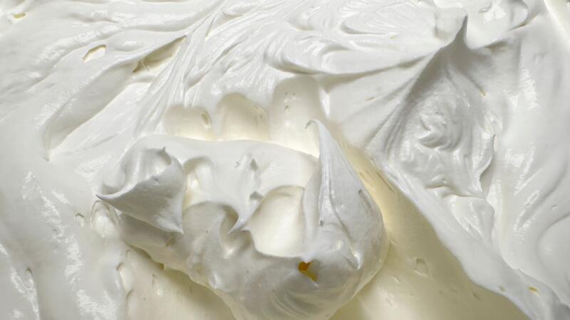 Close-up of whipped cream peaks